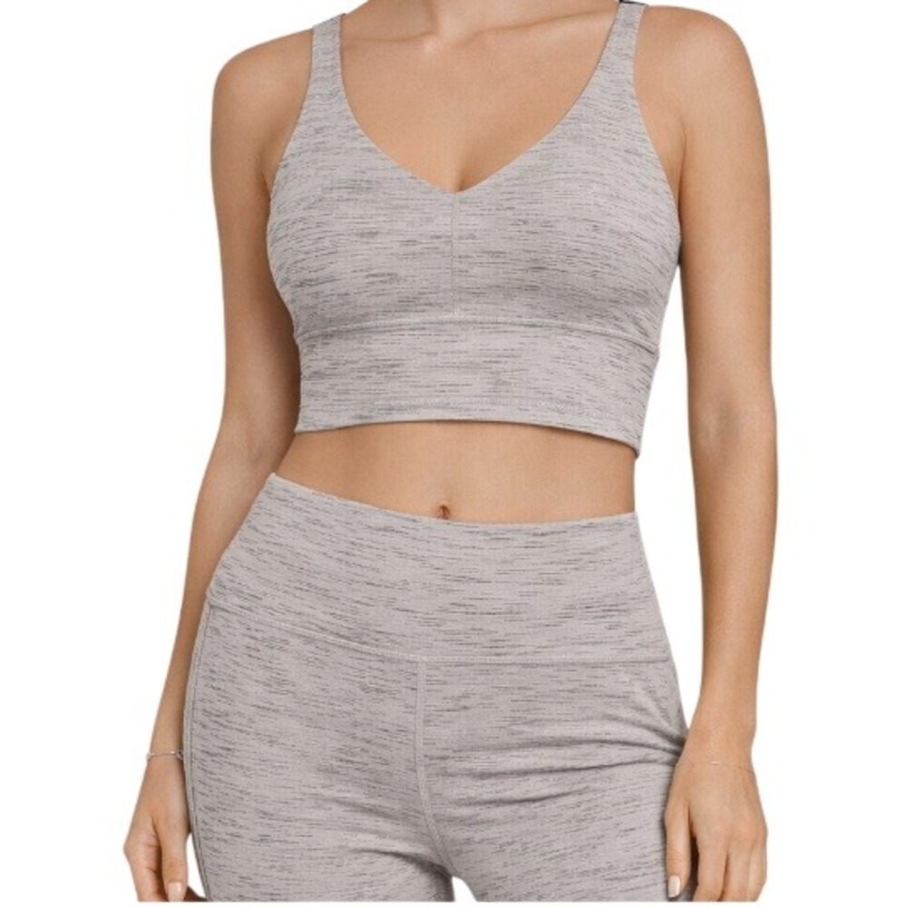 Lululemon‎ Heather Gray Strappy Crossback Pushing Limits Sports Bra Size 10